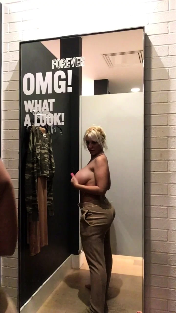 Cute blonde with big boobs solo