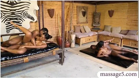 Two Perky Titted Ghetto Masseuses Have Sex With Clients