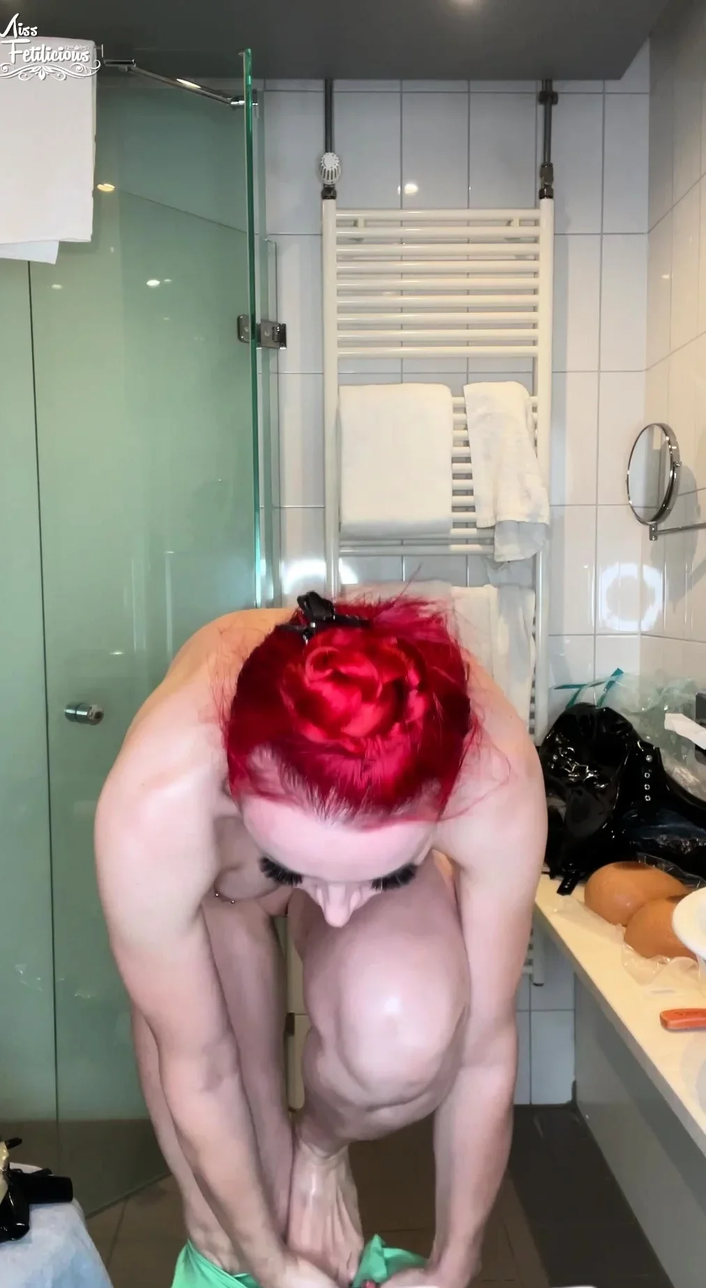 European amateur redhead masturbates on webcam