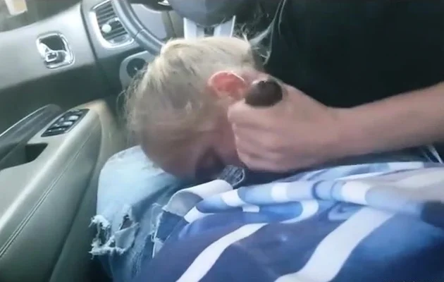 HOMEMADE AMATEUR BLOND SLUT SUCKING BBC IN CAR