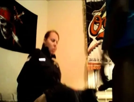 Homemade USA Female Police Officer Fucks Her Black Nerd BF
