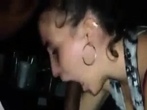 White girl sucks a strangers black cock after party