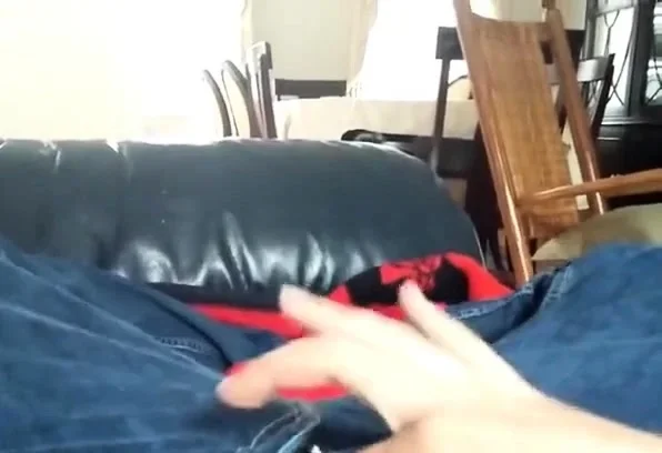 girl orgasms with hand in jeans