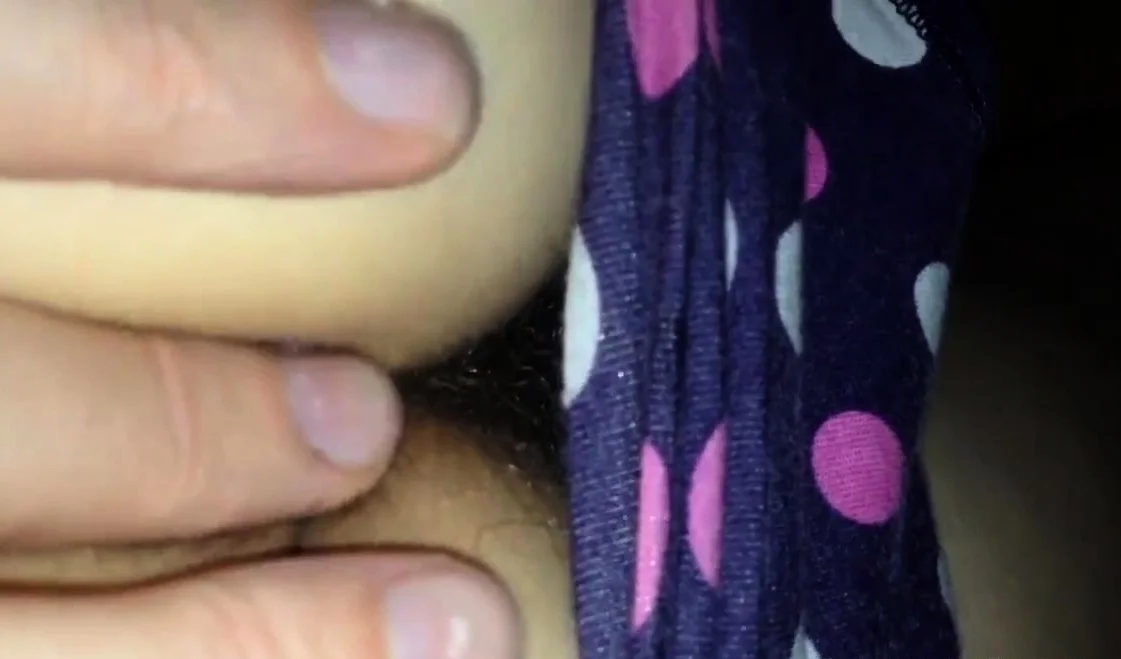 Sneaky play with my girl's hairy asshole then cum on her.