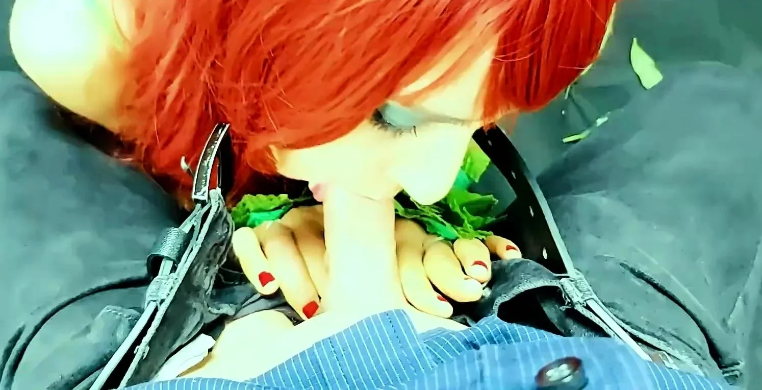 Very yummy amateur redhead blowjob