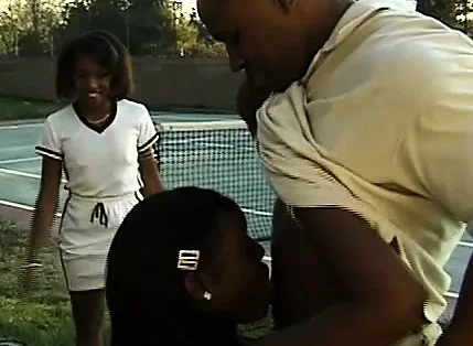 Horny teen sluts take on a black dick and get ass fucked outside