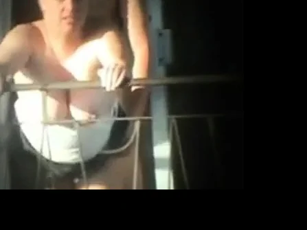 Spying Exhib Neighbour Fucking on Balcony BVR