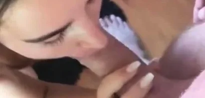 Girl sucking my dick just to swallow all my cum , facial