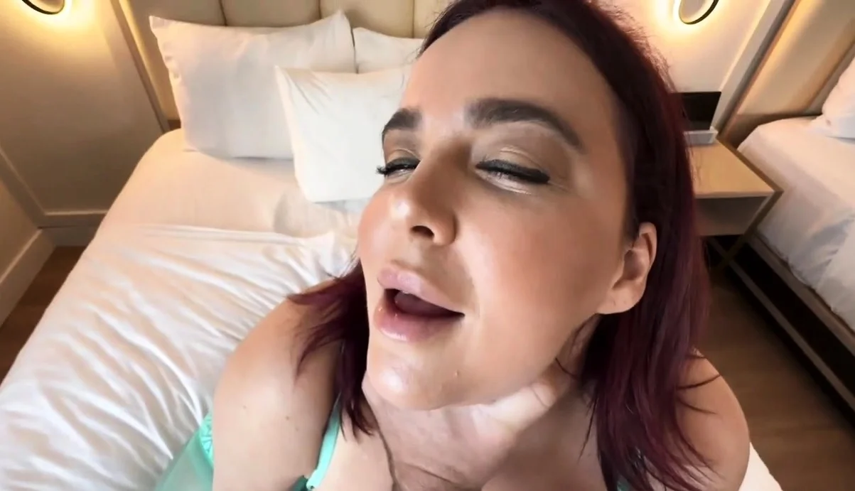 Pink labia close up of naive brunette