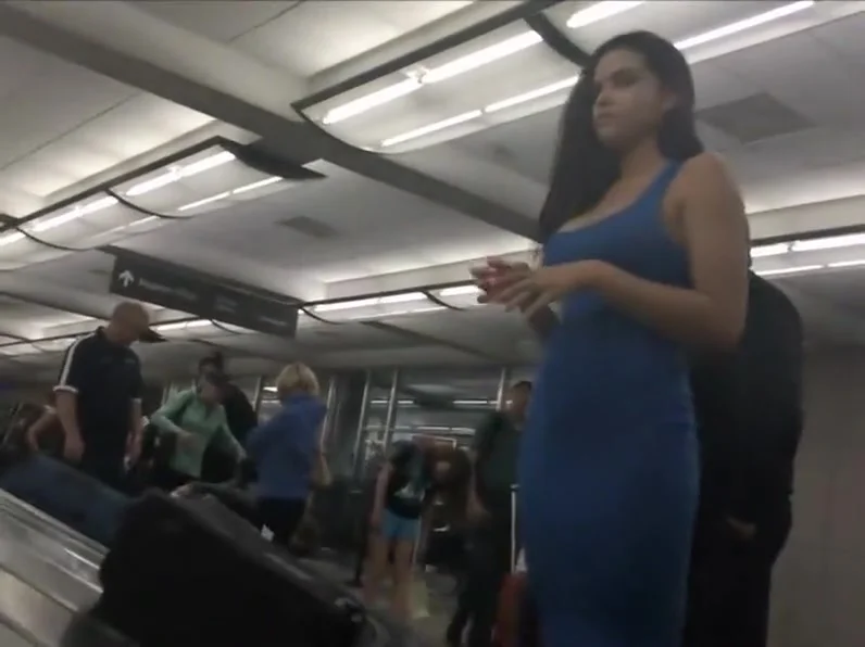 Beauty gets her baggage at airport