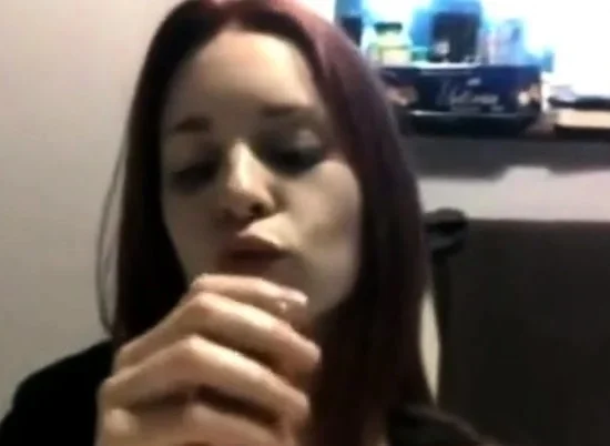 She takes big cock in her hands and strokes it well