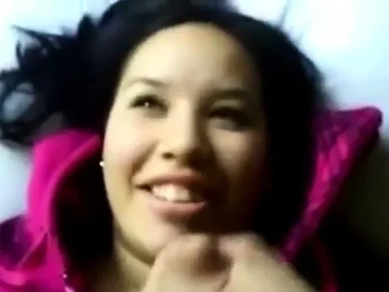 Chubby sweet Asian babe getting a massive facial in closeup