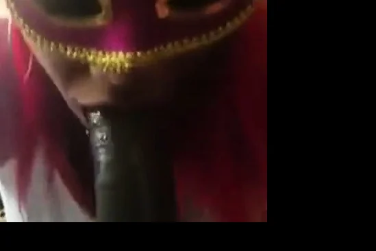 Masked Ebony Chick Swallow After Blowjob