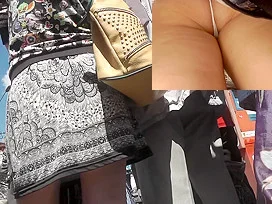 Delicious upskirt butt and gentle thong panties