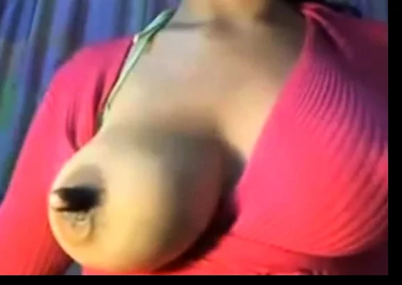 Big tits babe teasing with her huge nipple