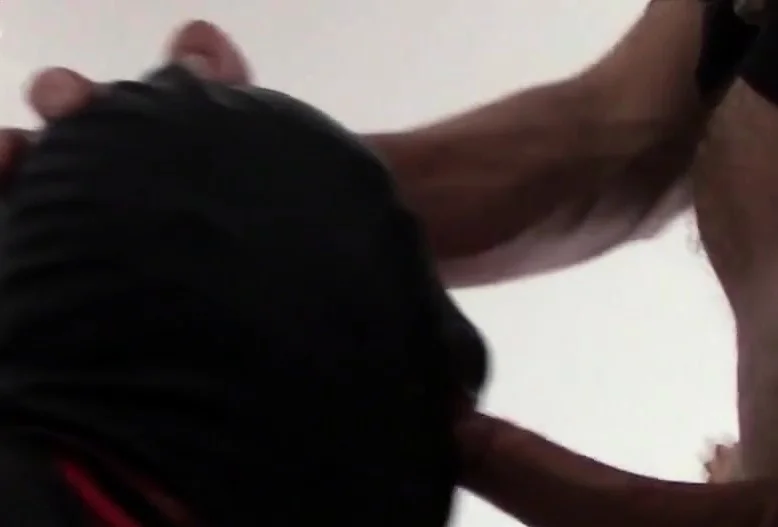 Kneeling, Gagged, and Hooded: Huge Cumshot on Her Mouth