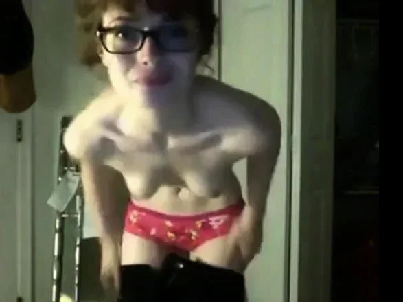 Hot nerdy girl strips