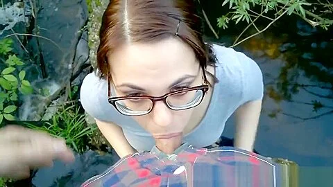 I sucked cock and licked the sperm on the waterfall