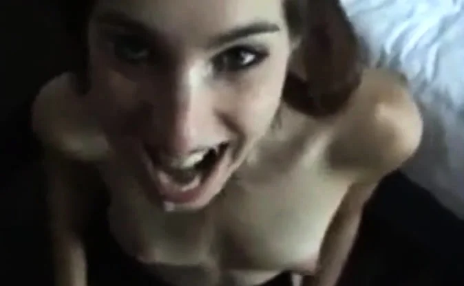 Good college girl sucks cock and takes cum on her face