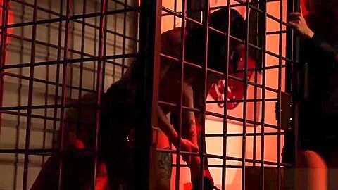 Restrained gagged subs whipped
