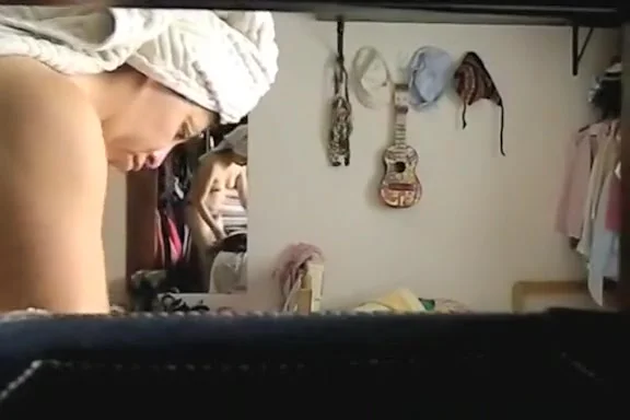 Wide smells panties and dresses them