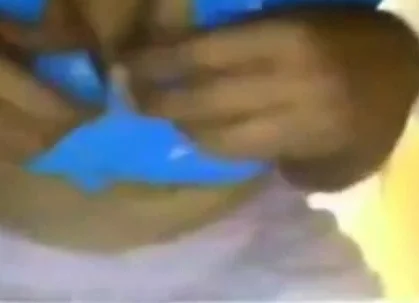 blue saree aunty