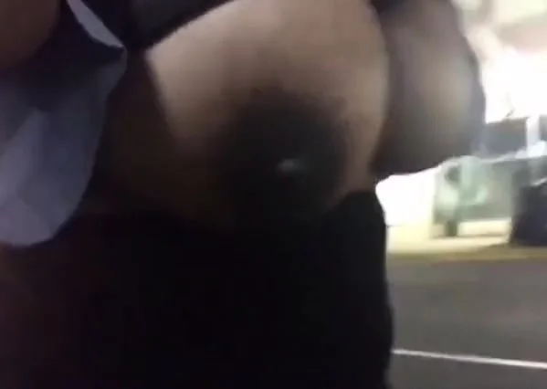 Huge Natural Black Tits Exposed Outdoors
