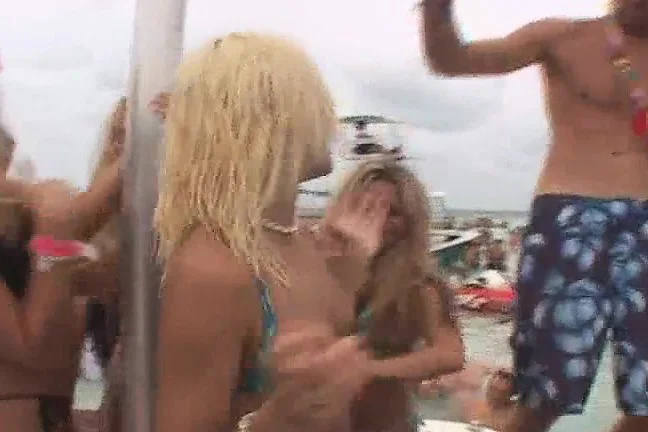 Exciting babes enjoy a few drinks and flash their phenomenal bodies