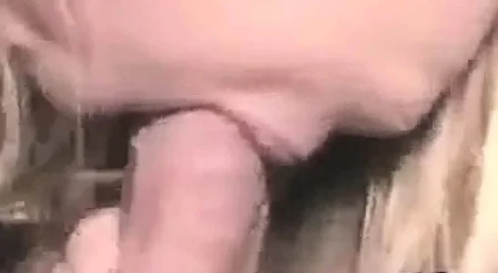 Blonde girl sucks and licks cock till it burst in her mouth