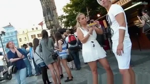 Pretty girl in transparent white dress
