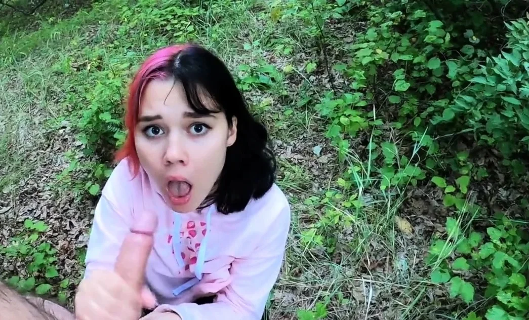 Busty Teen Babe Performs in the Woods