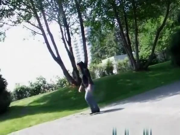 Flashing passing woman