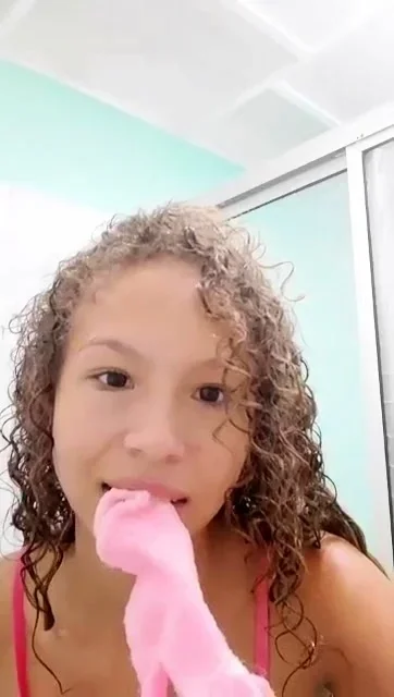 Independent Teen brunette girl toying pussy outdoor