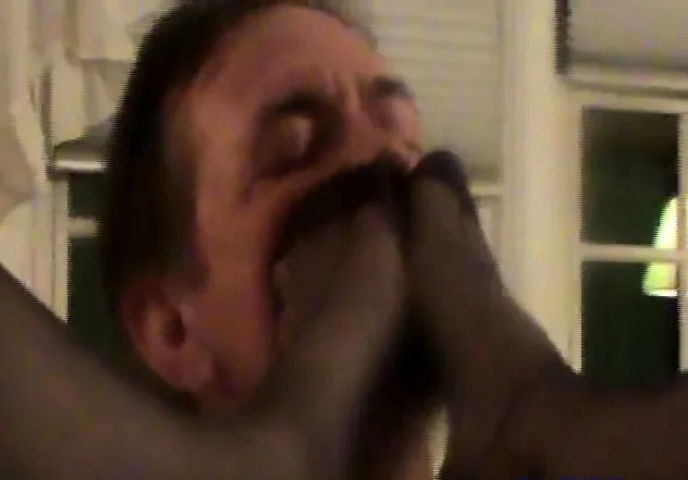 Sucking and fucking her black FF stocking feet