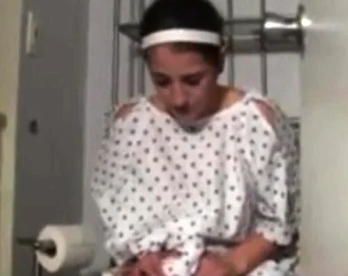 College girl getting enema and masturbates