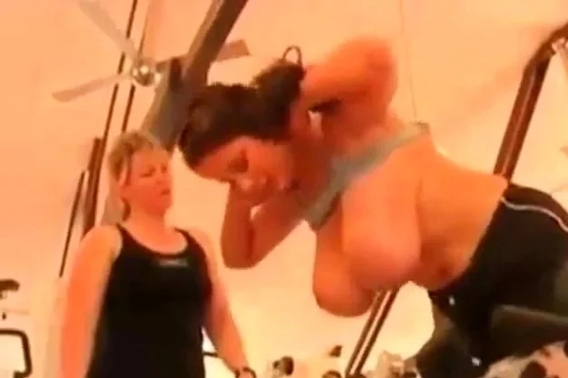 incredible big boobs in public gym