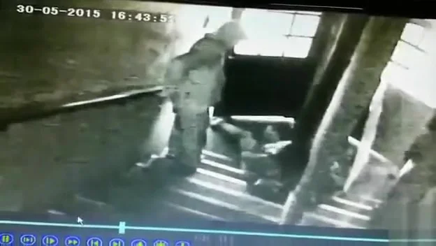 Risky woman has to pee so bad