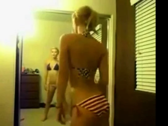 Dance! Teen does a mirror dance on webcam