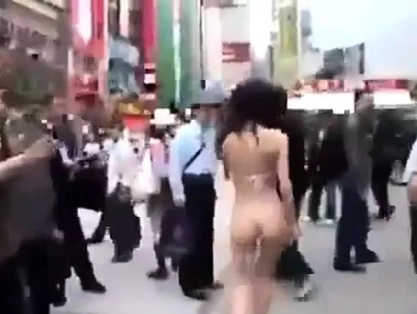 Walking semi-nude in Tokyo Streets