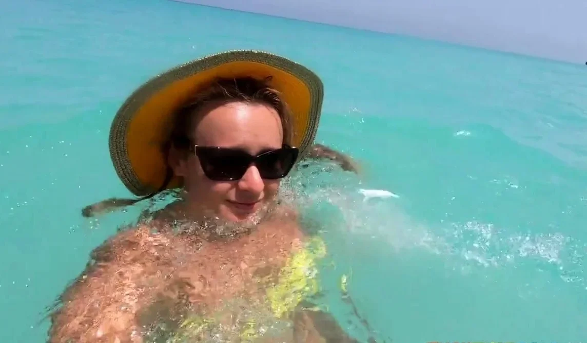 Swimming in the Atlantic Ocean in Cuba