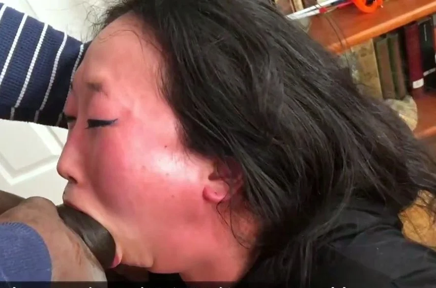 Big tit asian MILF sucks a big cock POV