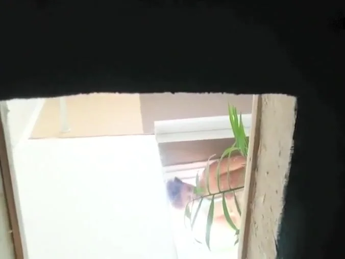 Careful spied a showering woman