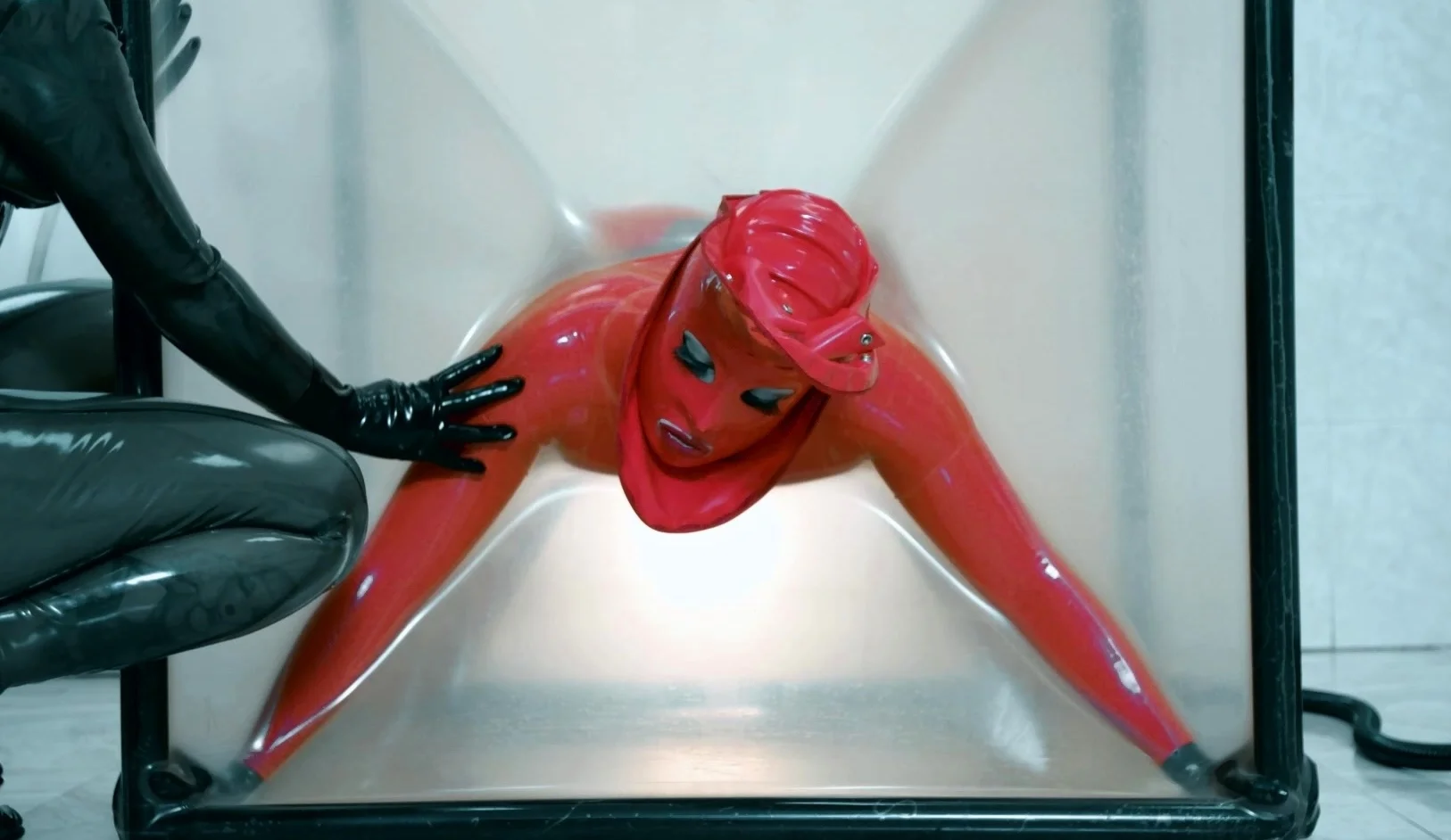 Latex fetish femdom bdsm anal strap on pain