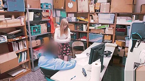 Naughty petite blonde MILF sucks a policemans huge cock