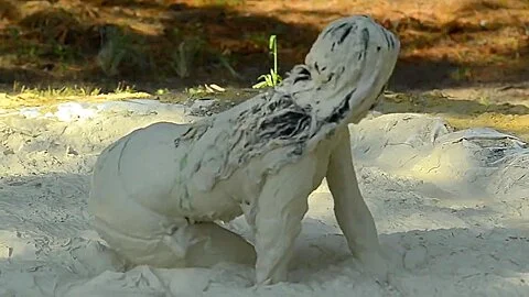 Bikini girl in the mud