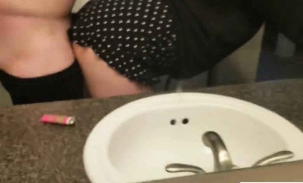 Fucking from behind and cum on her shorts