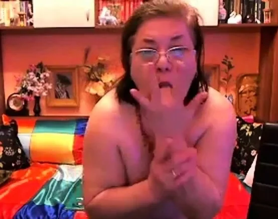 Crazy Grandmother in webcam