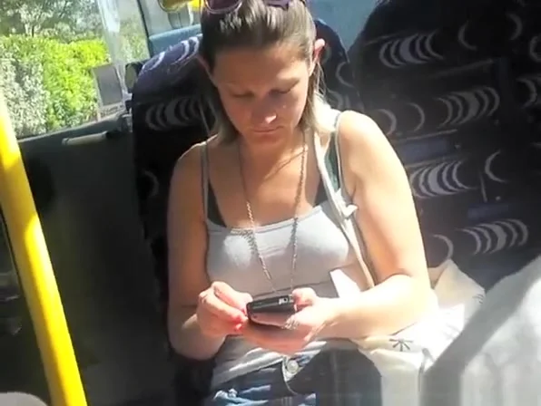 Girl in short jeans skirt upskirted