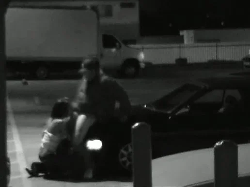 Security camera catches some hardcore banging in a parking lot