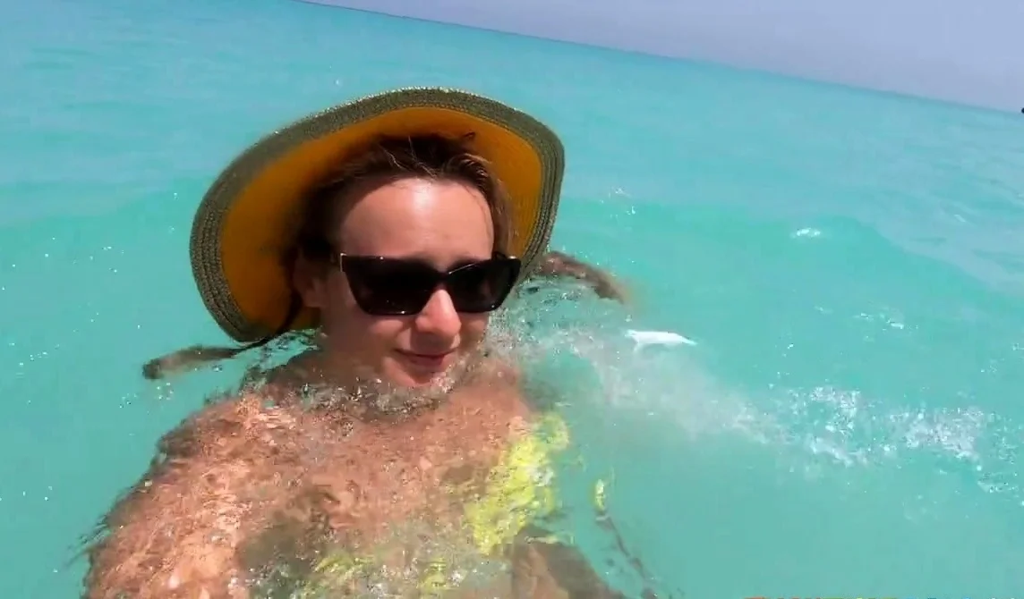 Swimming in the Atlantic Ocean in Cuba
